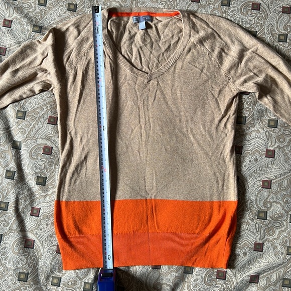 Colour block Touch of Cashmere Cotton Blend V neck Sweater - Picture 5 of 5